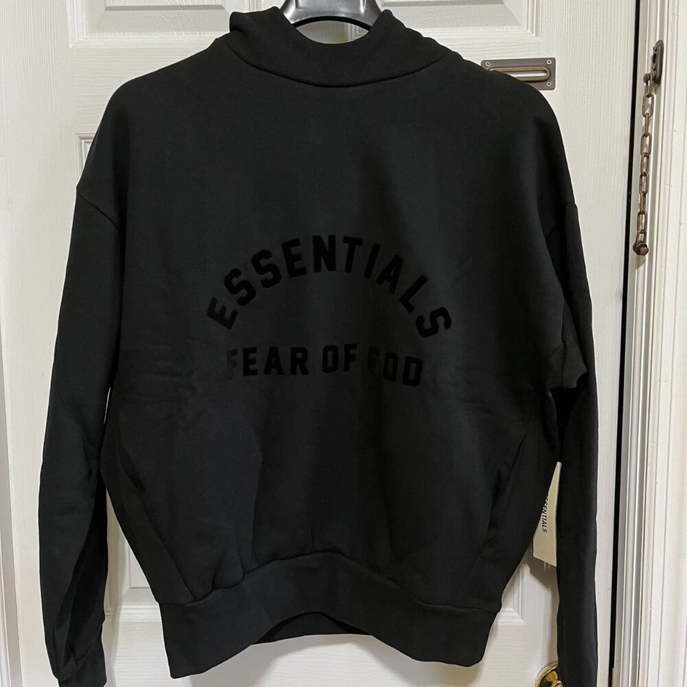 Fear of God Essentials Arch Logo Hoodie Jet Black